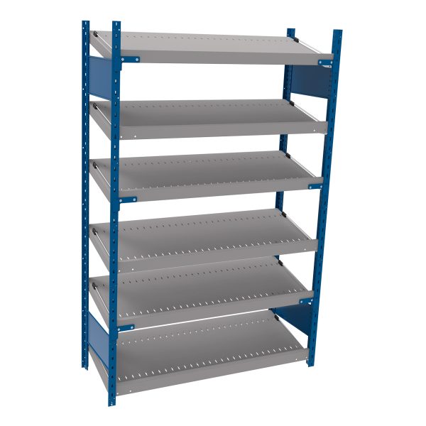 Open shelving with 6 sloped shelves (FIFO) (Standalone unit)