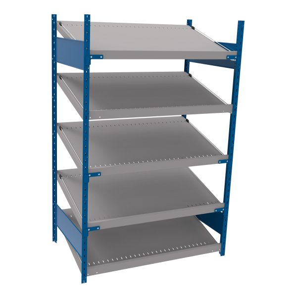 Open shelving with 5 sloped shelves (FIFO) (Standalone unit)