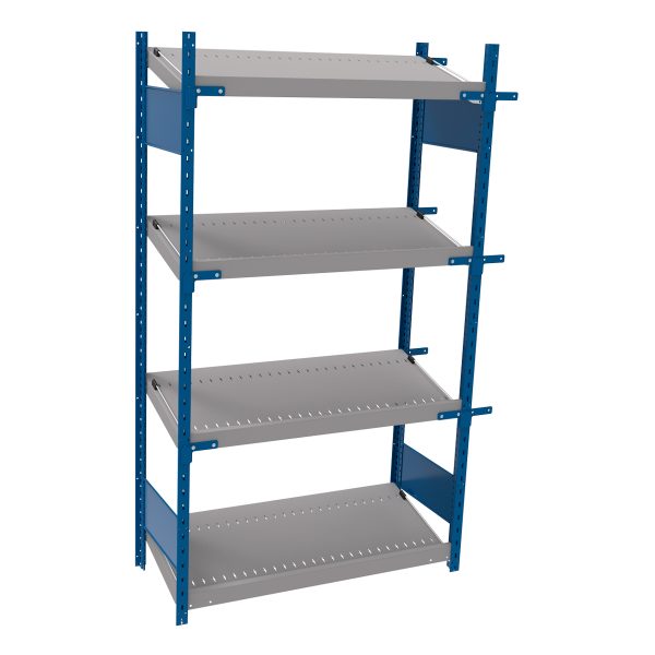 Open shelving with 4 sloped shelves (FIFO) (Starter side-by-side unit)