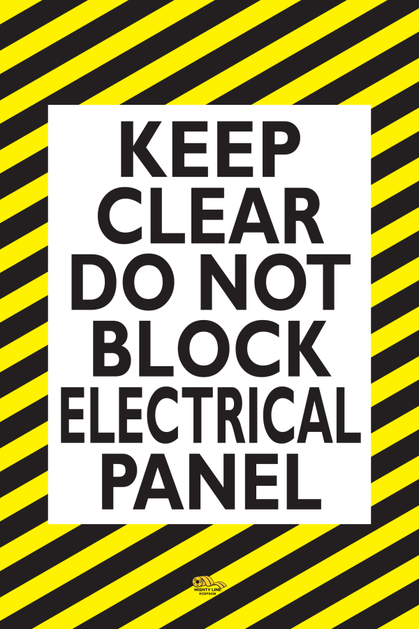 Keep Clear Do Not Block Electrical Panel, Mighty Line Floor Sign, Industrial Strength, 24"x 36" Wide