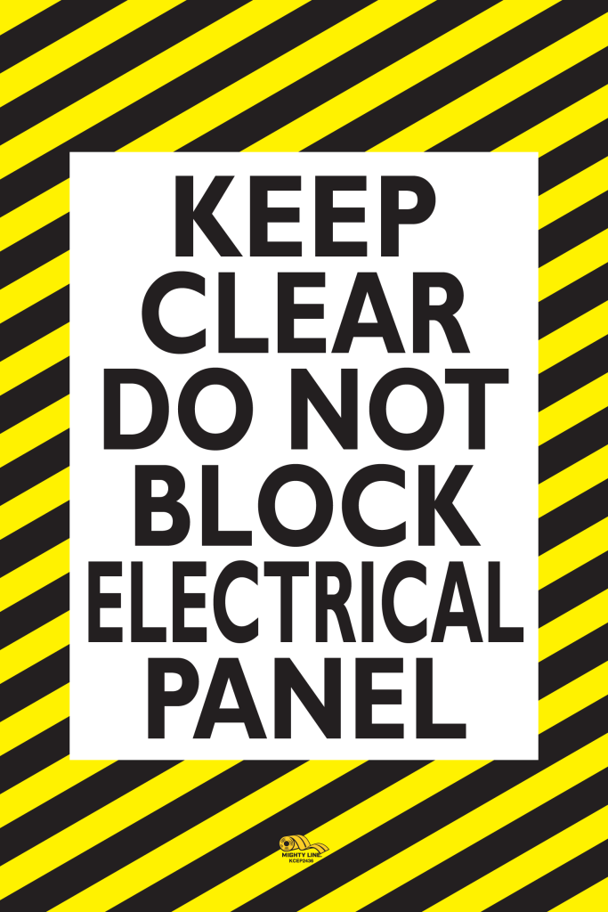 Keep Clear Do Not Block Electrical Panel, Mighty Line Floor Sign ...
