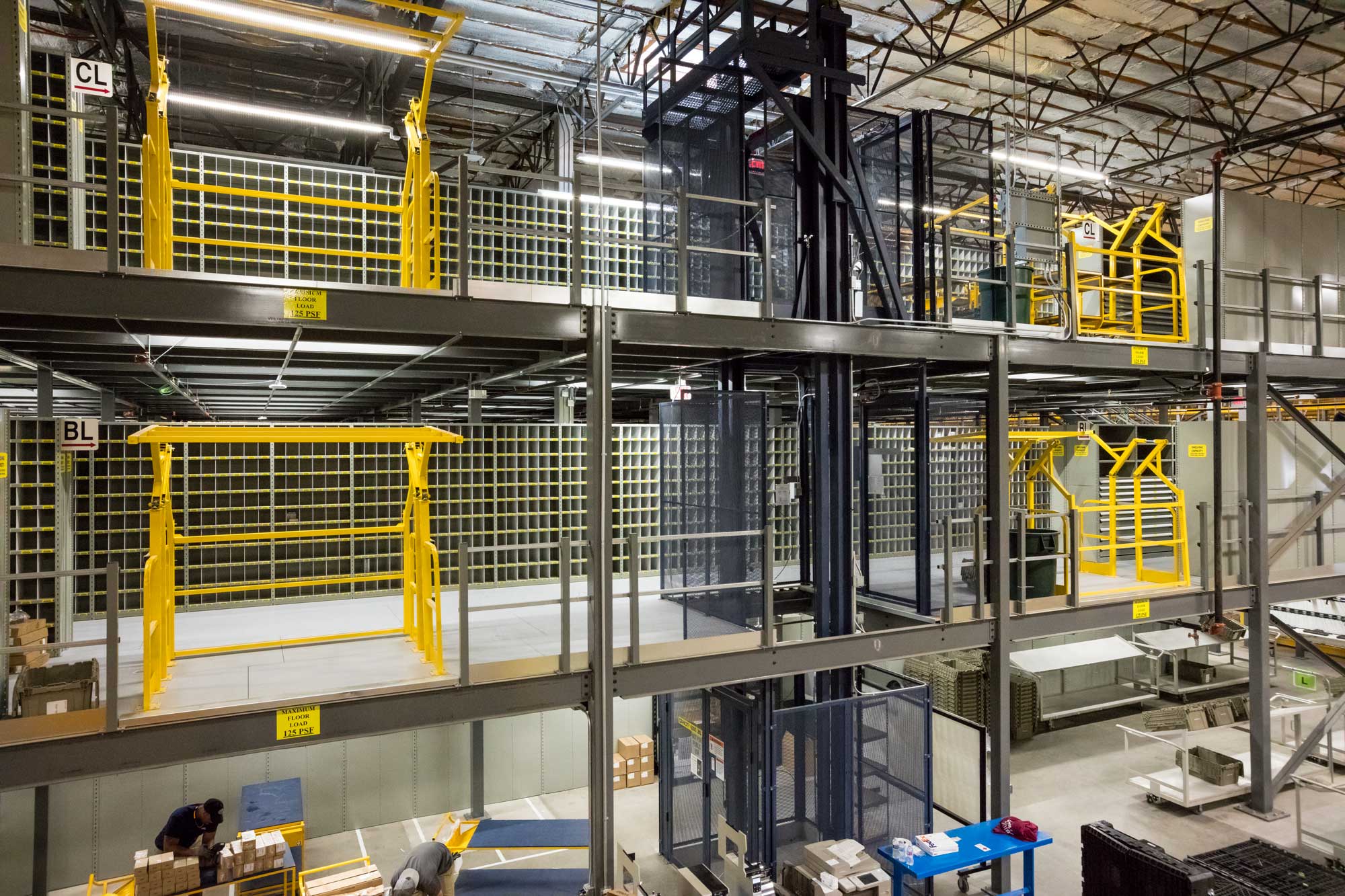 Mezzanine-Work-Platform-with-Safety-Gates-VRC-Material-Lift