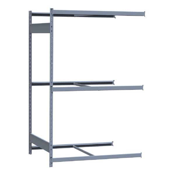 Medium-Duty Mini-Rack Shelving, 48W x 36D x 75H Adder, 3-Shelf Unit with No Decking