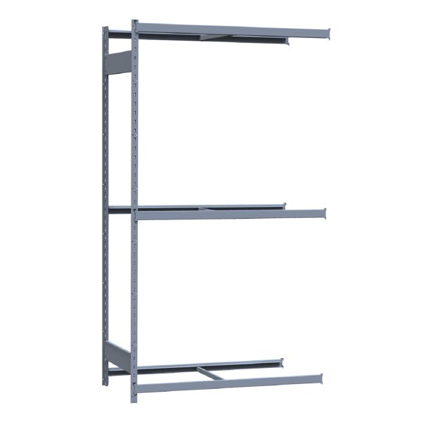 Medium-Duty Mini-Rack Shelving, 48W x 24D x 87H Adder, 3-Shelf Unit with No Decking