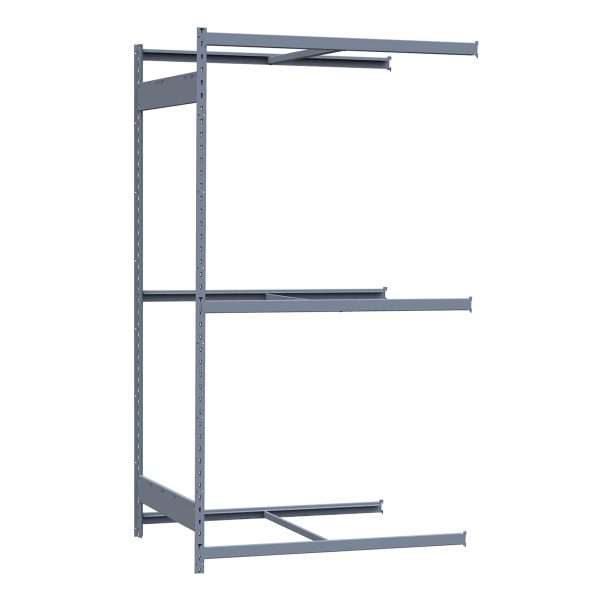 Medium-Duty Mini-Rack Shelving, 48W x 36D x 87H Adder, 3-Shelf Unit with No Decking