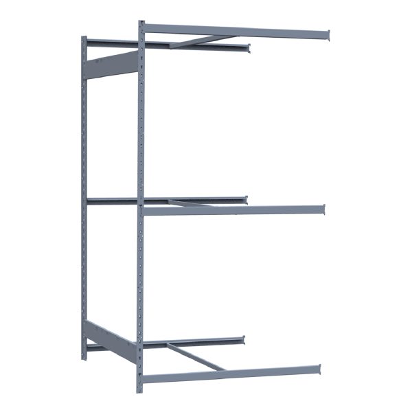 Medium-Duty Mini-Rack Shelving, 48W x 48D x 87H Adder, 3-Shelf Unit with No Decking