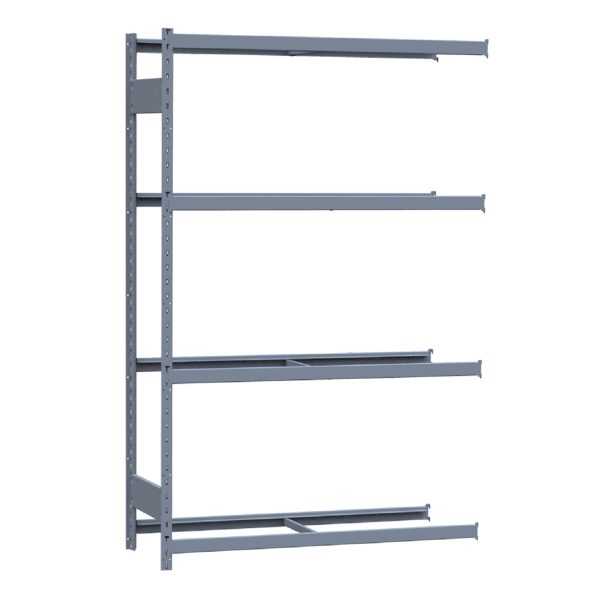 Medium-Duty Mini-Rack Shelving, 48W x 18D x 75H Adder, 4-Shelf Unit with No Decking