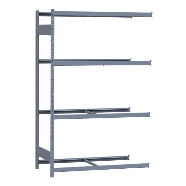 Medium-Duty Mini-Rack Shelving, 48W x 24D x 75H Adder, 4-Shelf Unit with No Decking