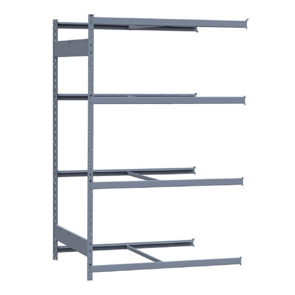 Medium-Duty Mini-Rack Shelving, 48W x 36D x 75H Adder, 4-Shelf Unit with No Decking