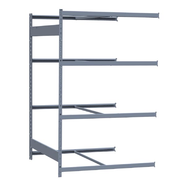 Medium-Duty Mini-Rack Shelving, 48W x 48D x 75H Adder, 4-Shelf Unit with No Decking