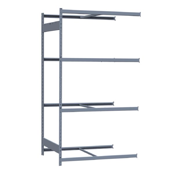 Medium-Duty Mini-Rack Shelving, 48W x 36D x 87H Adder, 4-Shelf Unit with No Decking