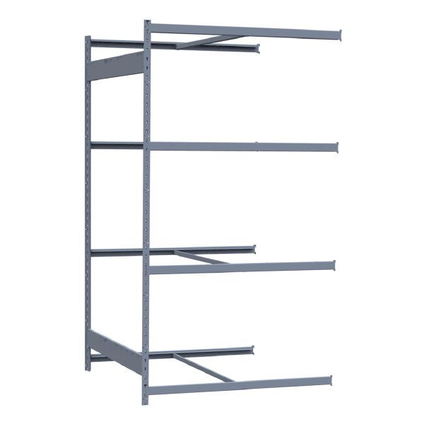 Medium-Duty Mini-Rack Shelving, 48W x 48D x 87H Adder, 4-Shelf Unit with No Decking