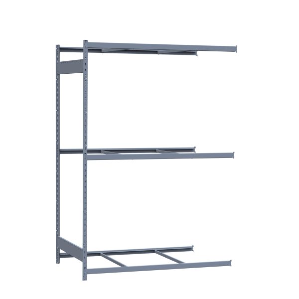 Medium-Duty Mini-Rack Shelving, 60W x 36D x 87H Adder, 3-Shelf Unit with No Decking