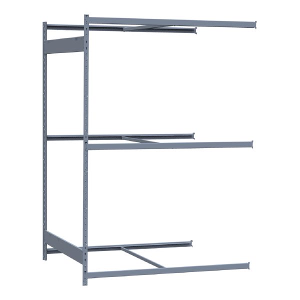 Medium-Duty Mini-Rack Shelving, 60W x 48D x 87H Adder, 3-Shelf Unit with No Decking