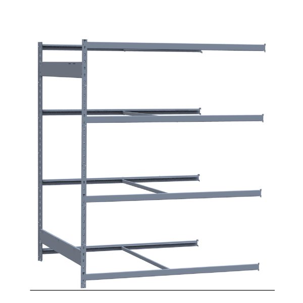 Medium-Duty Mini-Rack Shelving, 60W x 48D x 75H Adder, 4-Shelf Unit with No Decking