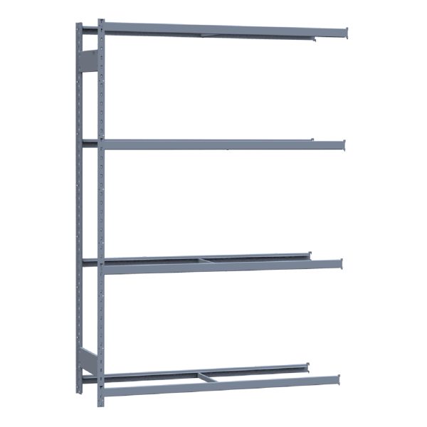 Medium-Duty Mini-Rack Shelving, 60W x 18D x 87H Adder, 4-Shelf Unit with No Decking