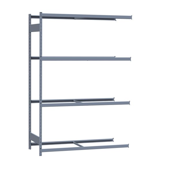 Medium-Duty Mini-Rack Shelving, 60W x 24D x 87H Adder, 4-Shelf Unit with No Decking