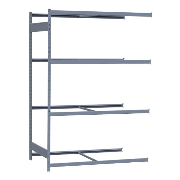 Medium-Duty Mini-Rack Shelving, 60W x 36D x 87H Adder, 4-Shelf Unit with No Decking