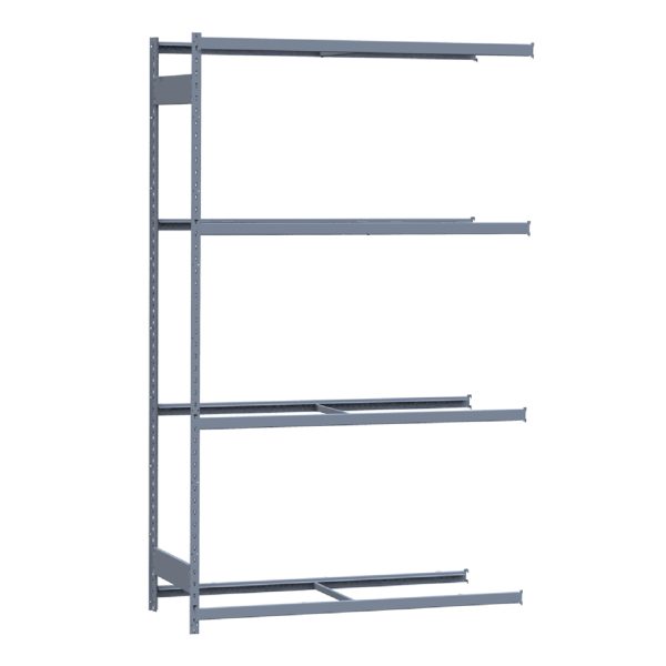 Medium-Duty Mini-Rack Shelving, 60W x 24D x 99H Adder, 4-Shelf Unit with No Decking