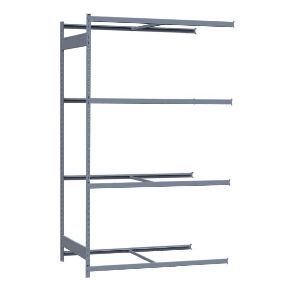 Medium-Duty Mini-Rack Shelving, 60W x 36D x 99H Adder, 4-Shelf Unit with No Decking