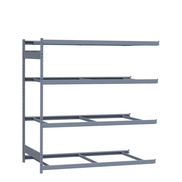 Heavy-Duty Mini-Rack Shelving, 72W x 36D x 75H Adder, 4-Shelf Unit with No Decking