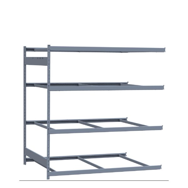 Heavy-Duty Mini-Rack Shelving, 72W x 48D x 75H Adder, 4-Shelf Unit with No Decking