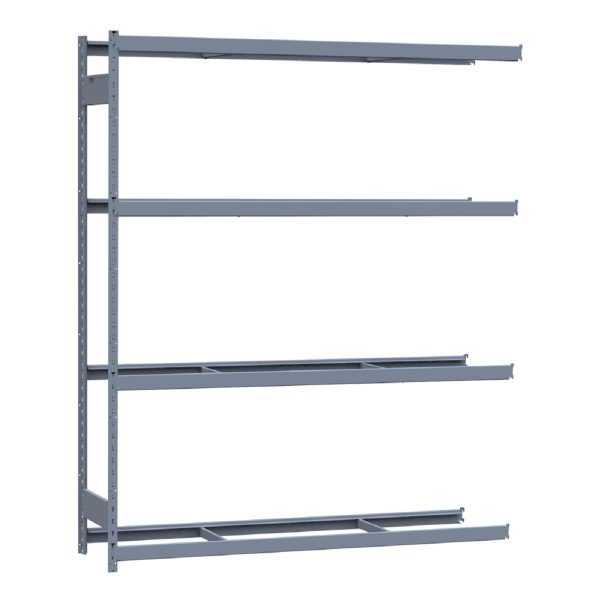 Heavy-Duty Mini-Rack Shelving, 72W x 18D x 87H Adder, 4-Shelf Unit with No Decking