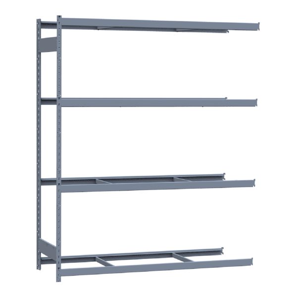 Heavy-Duty Mini-Rack Shelving, 72W x 24D x 87H Adder, 4-Shelf Unit with No Decking