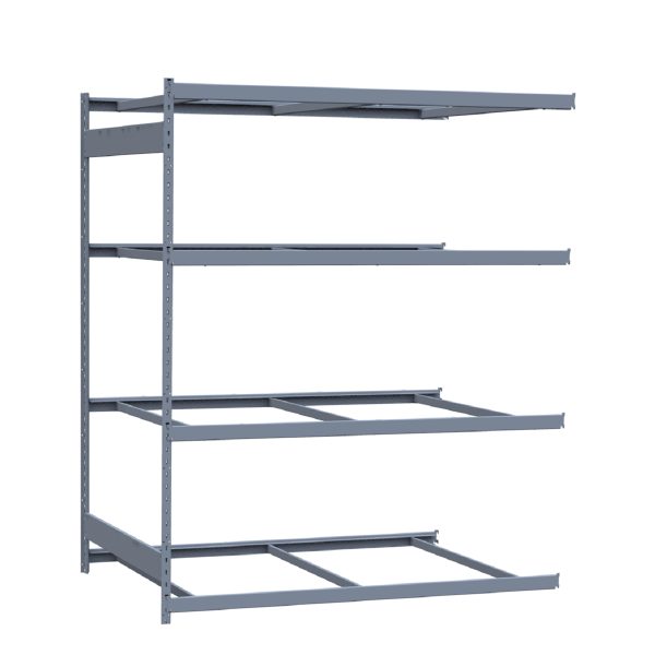 Heavy-Duty Mini-Rack Shelving, 72W x 48D x 87H Adder, 4-Shelf Unit with No Decking