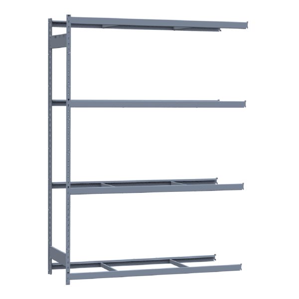 Heavy-Duty Mini-Rack Shelving, 72W x 24D x 99H Adder, 4-Shelf Unit with No Decking