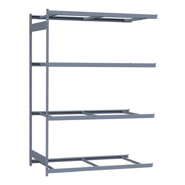 Heavy-Duty Mini-Rack Shelving, 72W x 36D x 99H Adder, 4-Shelf Unit with No Decking