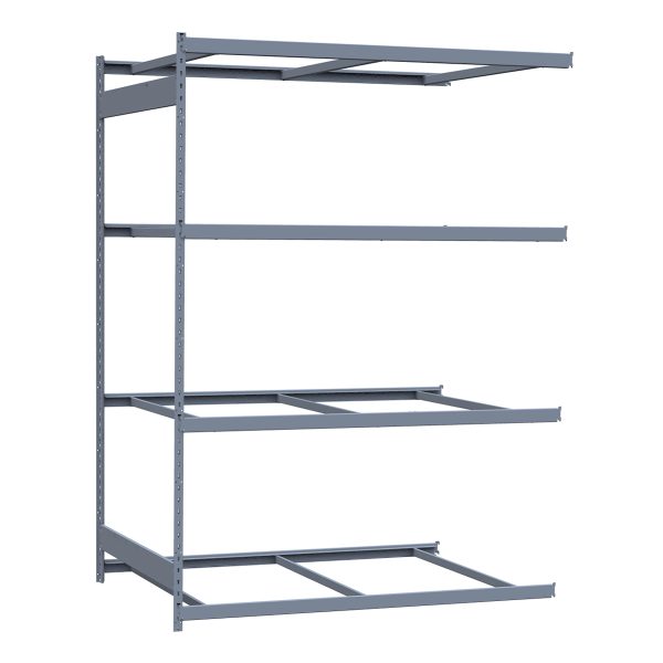 Heavy-Duty Mini-Rack Shelving, 72W x 48D x 99H Adder, 4-Shelf Unit with No Decking