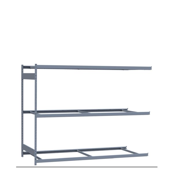 Heavy-Duty Mini-Rack Shelving, 96W x 36D x 75H Adder, 3-Shelf Unit with No Decking