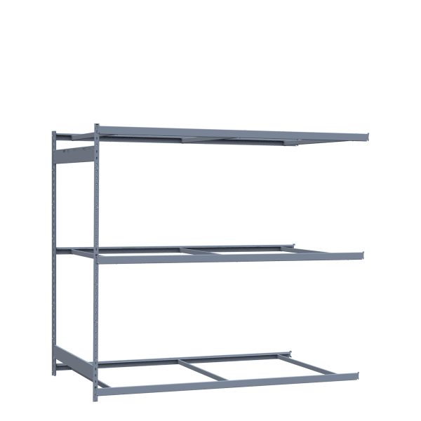 Heavy-Duty Mini-Rack Shelving, 96W x 48D x 87H Adder, 3-Shelf Unit with No Decking