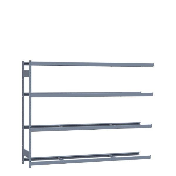 Heavy-Duty Mini-Rack Shelving, 96W x 18D x 75H Adder, 4-Shelf Unit with No Decking