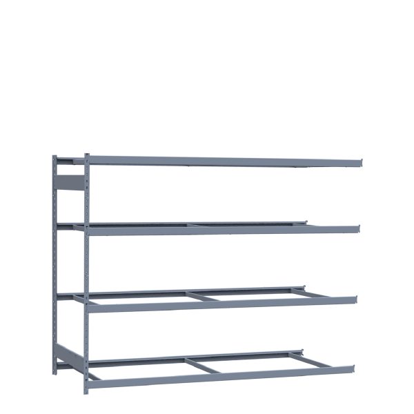 Heavy-Duty Mini-Rack Shelving, 96W x 36D x 75H Adder, 4-Shelf Unit with No Decking