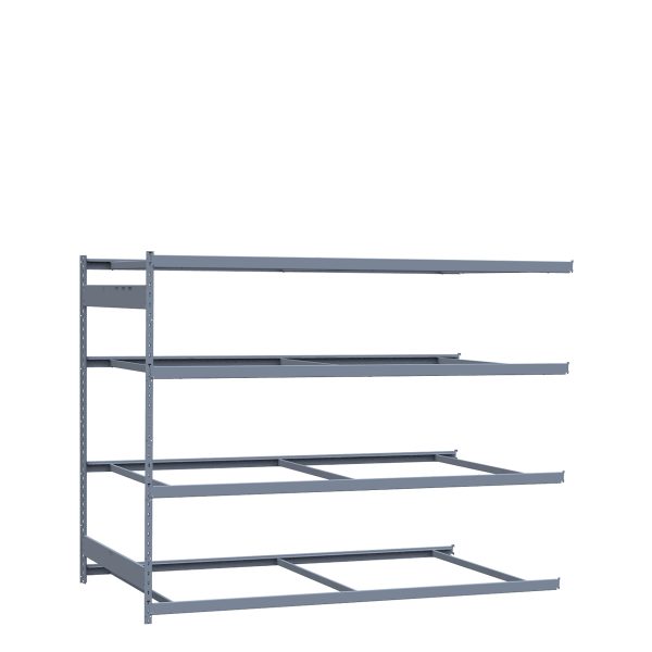 Heavy-Duty Mini-Rack Shelving, 96W x 48D x 75H Adder, 4-Shelf Unit with No Decking