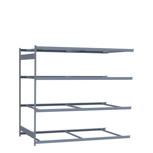 Heavy-Duty Mini-Rack Shelving, 96W x 48D x 87H Adder, 4-Shelf Unit with No Decking