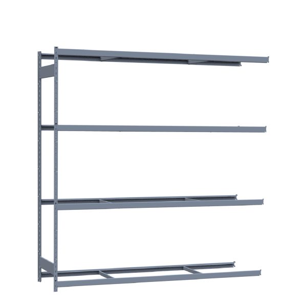 Heavy-Duty Mini-Rack Shelving, 96W x 24D x 99H Adder, 4-Shelf Unit with No Decking