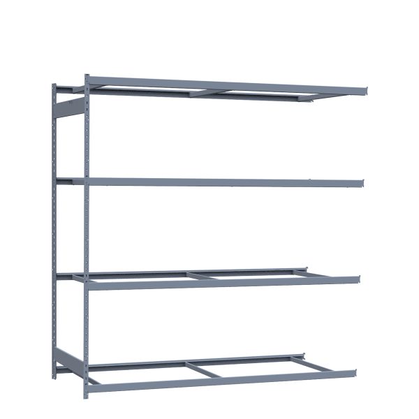 Heavy-Duty Mini-Rack Shelving, 96W x 36D x 99H Adder, 4-Shelf Unit with No Decking