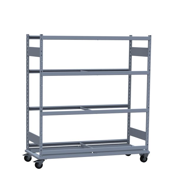 Mobile Shelving,63 1/8W x 24D x 68 1/4H 4-Shelf Unit Without Decking