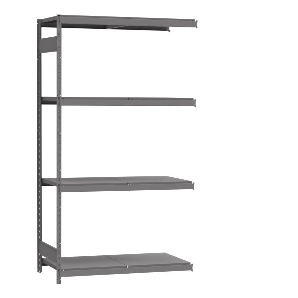 Medium-Duty Mini-Rack Shelving, 48W x 24D x 87H Adder, 4-Shelf Unit with Steel Decking