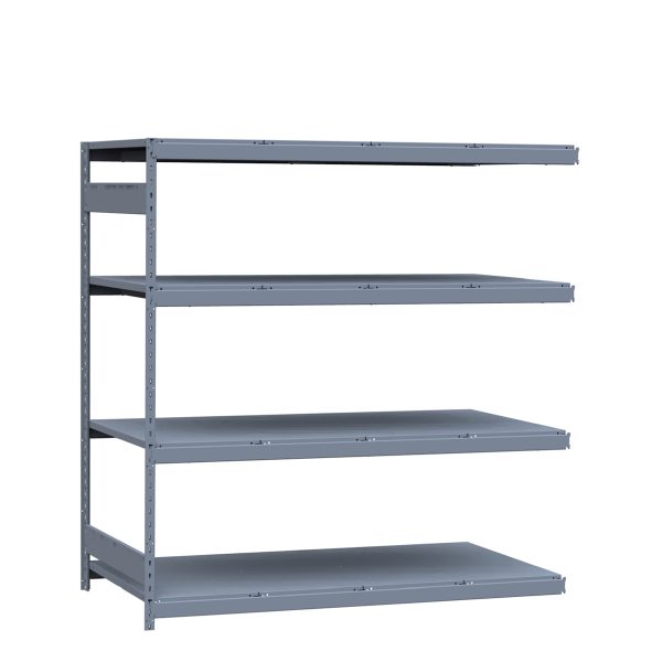 Heavy-Duty Mini-Rack Shelving, 72W x 36D x 75H Adder, 4-Shelf Unit with Steel Decking