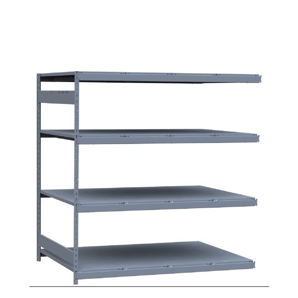 Heavy-Duty Mini-Rack Shelving, 72W x 48D x 75H Adder, 4-Shelf Unit with Steel Decking