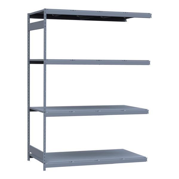 Heavy-Duty Mini-Rack Shelving, 72W x 36D x 99H Adder, 4-Shelf Unit with Steel Decking