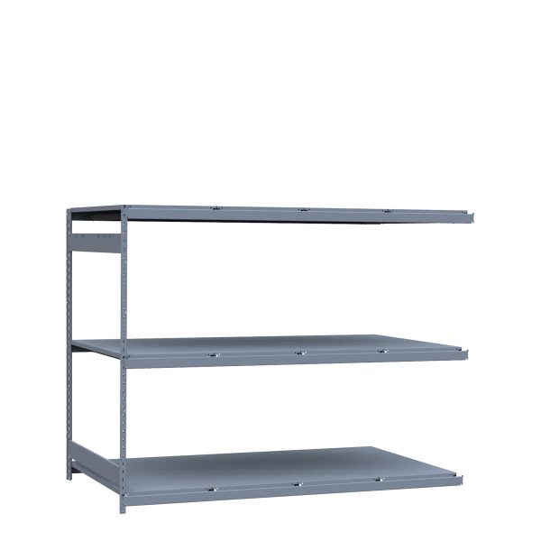 Heavy-Duty Mini-Rack Shelving, 96W x 48D x 75H Adder, 3-Shelf Unit with Steel Decking