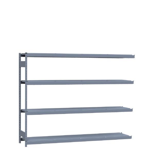 Heavy-Duty Mini-Rack Shelving, 96W x 18D x 75H Adder, 4-Shelf Unit with Steel Decking