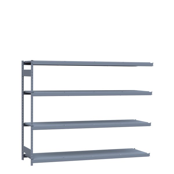 Heavy-Duty Mini-Rack Shelving, 96W x 24D x 75H Adder, 4-Shelf Unit with Steel Decking