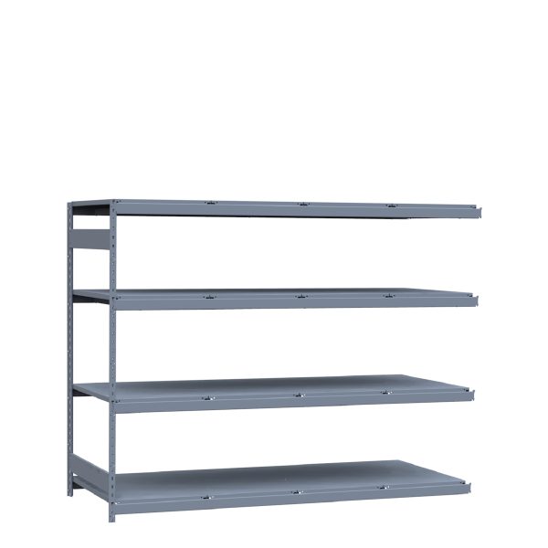 Heavy-Duty Mini-Rack Shelving, 96W x 36D x 75H Adder, 4-Shelf Unit with Steel Decking