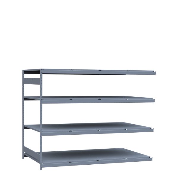 Heavy-Duty Mini-Rack Shelving, 96W x 48D x 75H Adder, 4-Shelf Unit with Steel Decking